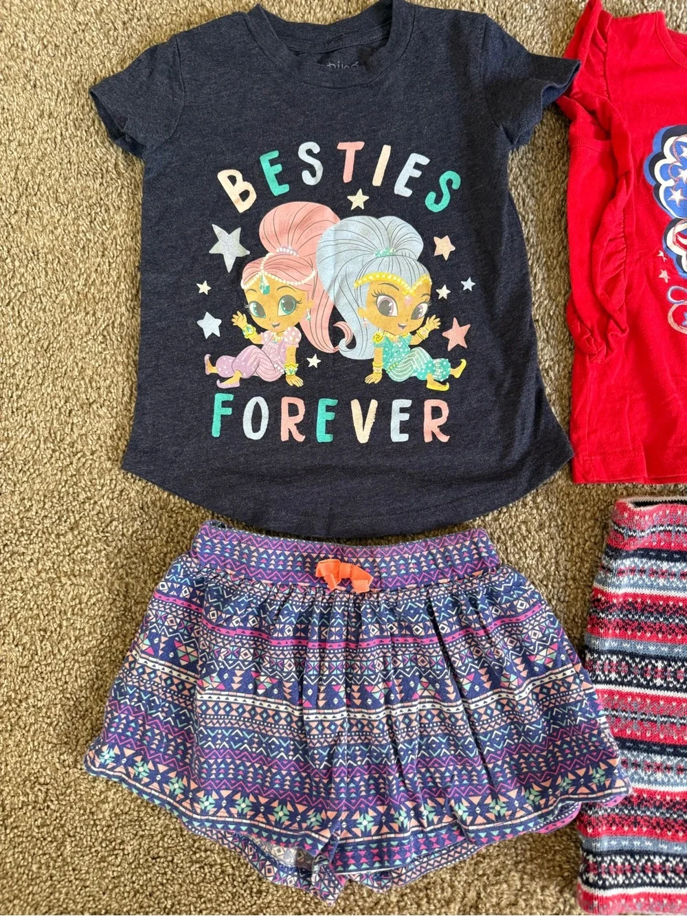 Mixed Skirts Shorts Shirts Long Short sleeves Girls Size 3T